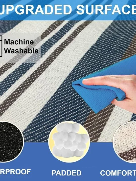 Extra Large Waterproof Picnic Blanket 60" x 60" - Stylish & Soft for Outdoors - Picture 4 of 8